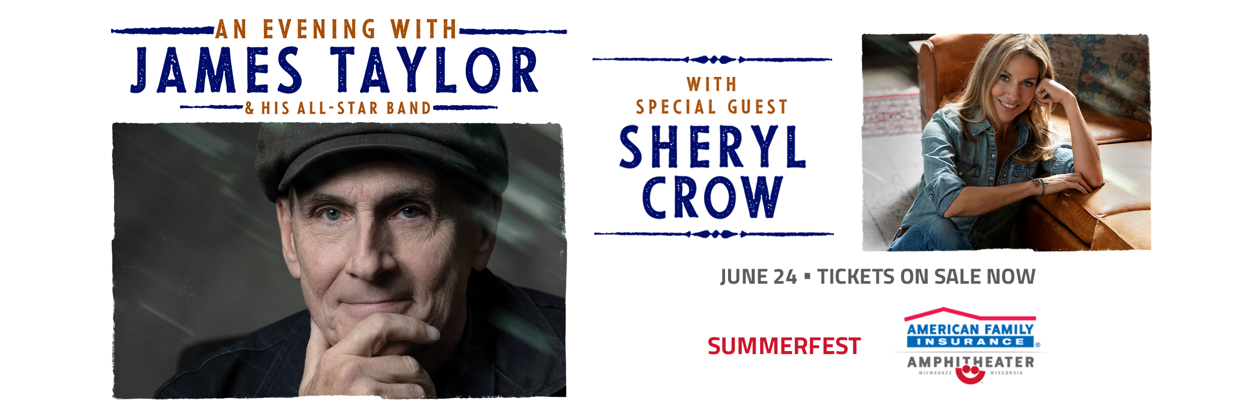 James Taylor & His All-Star Band Headline Summerfest with Sheryl Crow on June 24, 2023