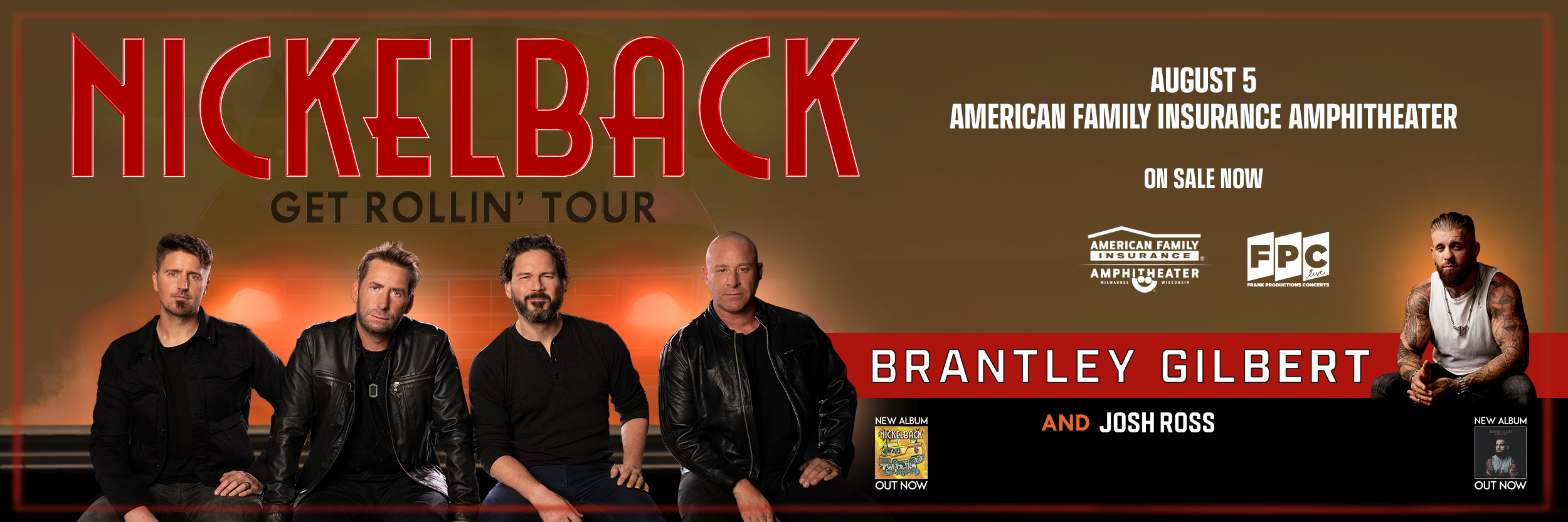 Nickelback with Brantley Gilbert live on August 5.
