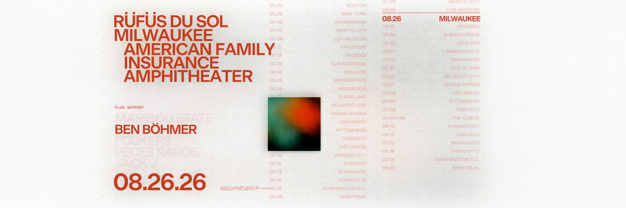 Rufus Du Sol headline August 26 at the American Family Insurance Amphitheater