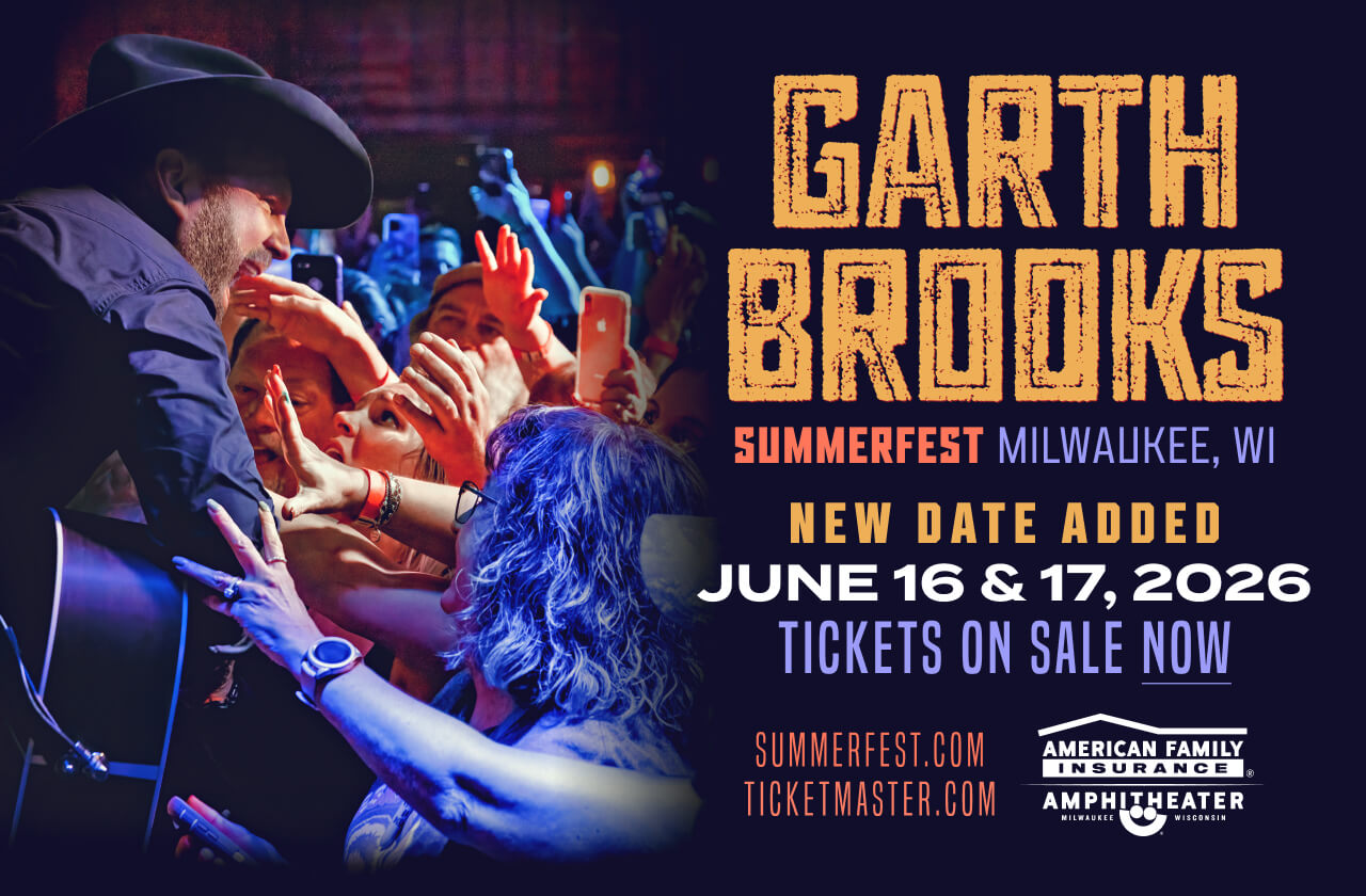 Garth Brooks - the best-selling solo artist in U.S. history - will kick off Summerfest on June 16 and June 17, 2026,